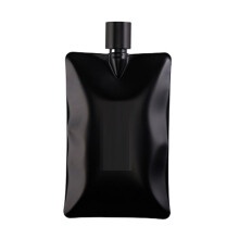 Stainless Steel 6 Oz Portable Wine Bottle Wave Shape Outdoor Travel Whiskey Vodka Wine Bottle Black
