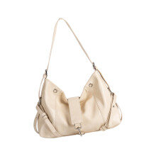 Trendy Leather Crossbody Purses with Adjustable-Beige