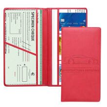 Car Registration and Insurance Card Holder, Vehicle License-Red