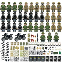 36PCS Camouflage soldier black special police motorcycle mini doll toy suitable  Fit  Lego
