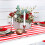 6 Pieces Striped Table Runner Wedding Polyester Table Decor Red White Striped Design Tablecloth Decor 12 x 108 Inch 5