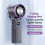 Rechargeable Portable Fan, 5 Speeds, LED Digital Display, Foldable Base, Long Battery Life, Type-C, Gray 2