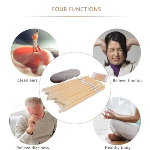 Ear candles - Natural beeswax - 10 pcs - 23.5 cm - Protective discs included 2