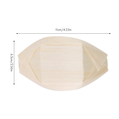 200X Bouchées - Bols, Bois Biodégradable "Bateau" 11 cm x 6,5 cm 2