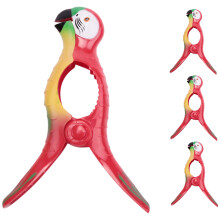 4 StüCk Strand Tuch Clips für Sonnenliegen, Papagei Vogel Handtuch Clips GroßE Winddichte Kleidung zum AufhäNgen Peg Quilt Klemme Halter C