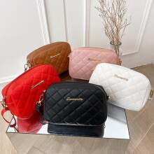 (Pink) 2023 New Fashionable Embroidered Diamond Quilted Shoulder Crossbody Bag for Women