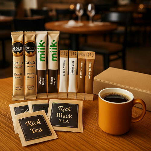 Coffee Tea Sugar Sachets Kit 100 Pack Luxury 1