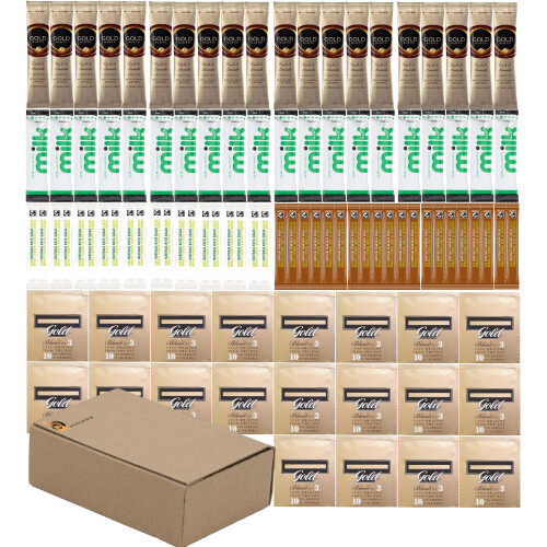 Coffee Tea Sugar Sachets Kit 100 Pack Luxury