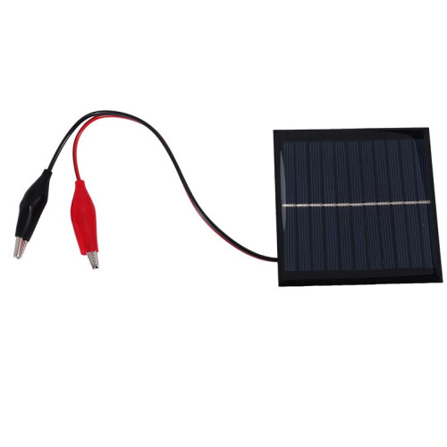 1W 5.5V Solar Cell Epoxy Polycrystalline Solar Panel+Clip For Charging 3.7V Battery System Toy LED Light Study 95*95MM 1