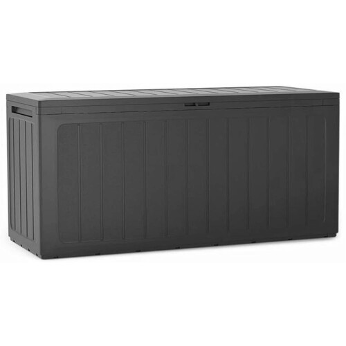 Prosperplast Coffre en plastique effet bois noir 280L
