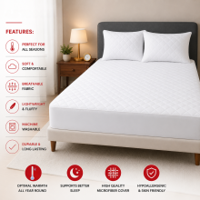 (Double ) Extra Deep 30CM Quilted Mattress Protector Fitted Sheet Cover Single Double King Deep Quilted Mattress Protector Pad & Anchor Band