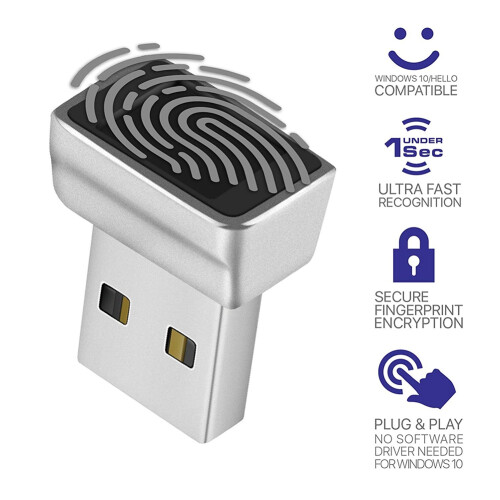 USB Fingerprint Reader Module for Windows 10/11 Hello, Fingerprint Unlock Module Biometric Scanner Padlock for Laptops 1