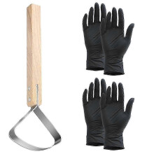 3Pcs Hide Scraper Fleshing Tool Fleshing Knife 11.2in Long Handle Fleshing Knife compatible with Hides,Skinning