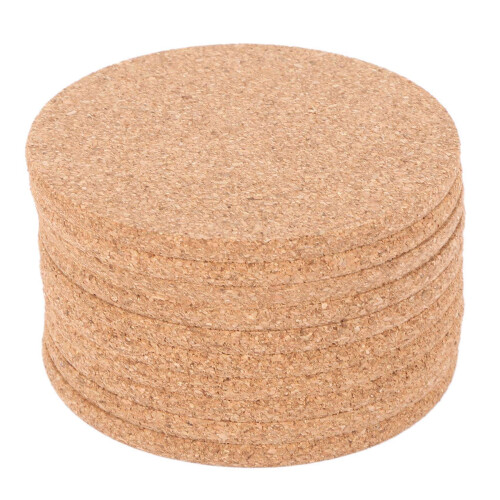 20x Cork Bar Drink Coasters - Absorbent and Reusable - 90mm, 5mm Thick 1