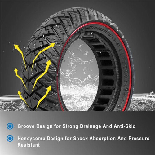 Pneu Sólido 9x3.0-5.5 para Scooter Elétrica  G2 Pro, Pneus de 9 Polegadas Tipo Colmeia Sem Câmara Off-Road, Dianteiro/Traseiro 1