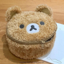 (brown, Storage bag) Cute Relaxed Bear Plush Toiletry Bag Large Capacity Makeup Pouch Polaroid Camera Case Portable Travel Organizer Women Gift