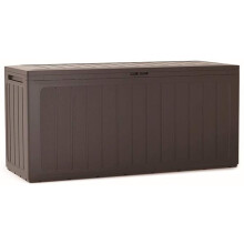 (280L, Umber) Outdoor Plastic Storage Box Chest Lid Container