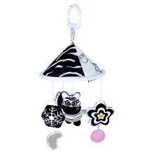 Zebra Pattern Wooden Crib Rattle for Newborns