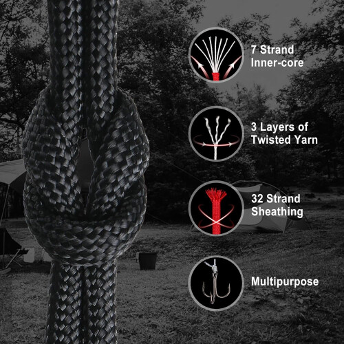 Σχοινί Paracord τύπου III 4mm100ft μαύρο 1