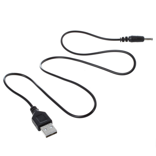 3 Pièces 3,5 mm x 1,3 mm Cable USB Noir Cable de Chargeur Alimentation 1