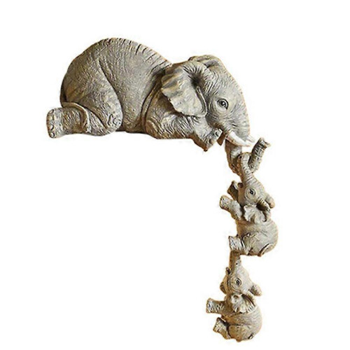 Elephant Sitter Hand Figurines Hanging Edge Ornament Table Home Decor