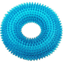 Durable Dog Squeaky Chew Toys for Aggressive Chewers Dental Teething Cleaning (non-toxic Soft Natural Rubber), Cute Crystal Ring Design -4.92 Inches
