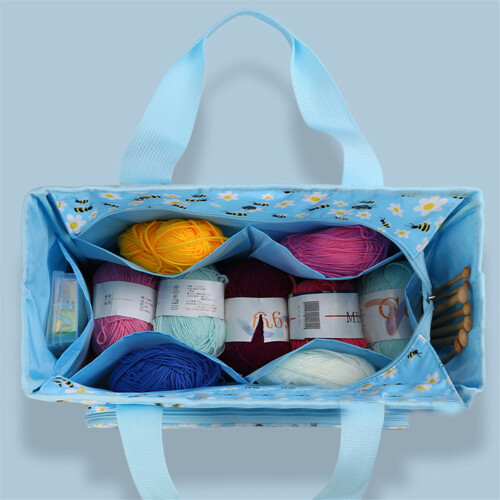Πλεκτή τσάντα Tote – Oxford Cloth, κλείσιμο με 4 φερμουάρ, μεγάλη 2