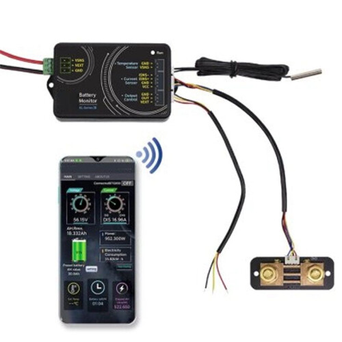 Batterijmonitor, -Batterijcapaciteitstester, 100A 0-120V Voltmeter AmpèRemeter-Testtool, Draadloze Batterijmultimeter 2