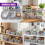 GEEZY GEEZY Plastic Storage Baskets Set of 6 Stackable Bathroom Kitchen Cupboard Organisers 7