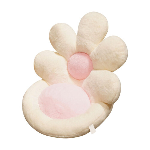 Bloemvormig zitkussen met rugleuning, pluche stof. 1