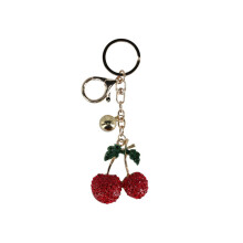 CTM Women's Rhinestoned Cherry Bag Charm