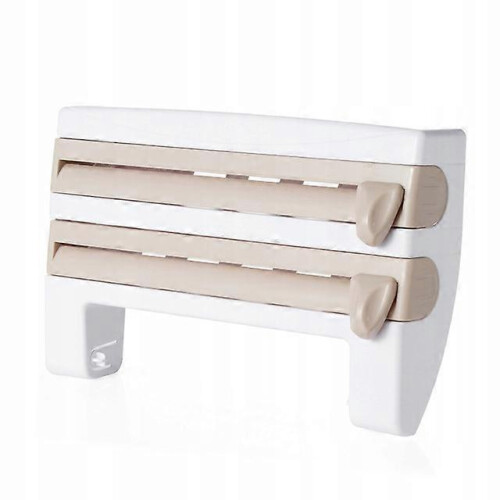 (B) Plastic wrap storage racks foil racks paper towel racks towel racks