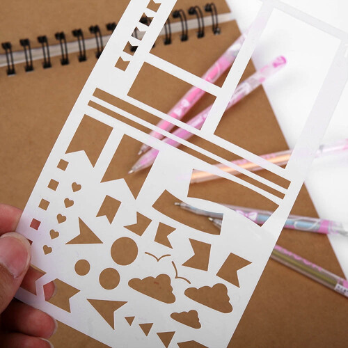 Plastic Drawing Stencils Kit 20 Unique Templates 2