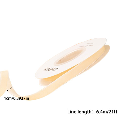 Samtband mit Drahtverstärkung, 1 cm x 7 Yards 2