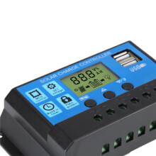 Solar Controller 12V 24V 30A Solar Voltage Regulator PWM Battery Charger LCD Display Dual USB 5V Outpu