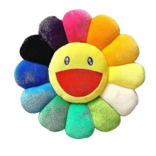 2025 New Rainbow Flower Pillow Plush Stuffed, Colorful Yellow, 40cm