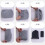 Airplane, High-Speed Rail, and Inflatable Foot Mats, Three-Layer Adjustable Stool Cushions Navy 4