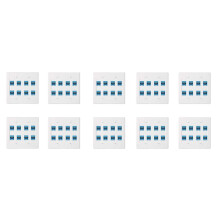 10X Plaque Murale Ethernet 8 - Double Gang Cat6 RJ45 Jack Câble RéSeau FaçAde Femelle à Femelle - Bleu