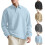 (Black, L) Men's Textured Jacquard Solid Button-Up Long Sleeve Loose Sweatshirt 3