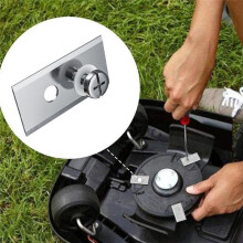 Stainless Steel Mower Replacement Blade 2-Hole Design with Washers & Screw for Luba Robot Golden