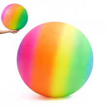 The Magic Toy Shop Giant Jumbo 18" Neon Rainbow Rubber Playground Play Beach Sports Ball Football