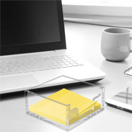 2pcs Notes Memo Box Dispenser for Desk, Office Notes Paper Holder Easy Access Storage, Desktop Organizer for Home,School 2