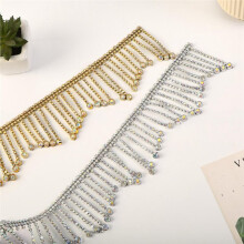 5 Yards Gold & Silver Beaded Fringe - Ideal for Fashion and Home Decor Golden