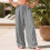 (Khaki, S) Men's Linen Loose Casual Long Pants with Pockets & Drawstring Solid Trendy 4