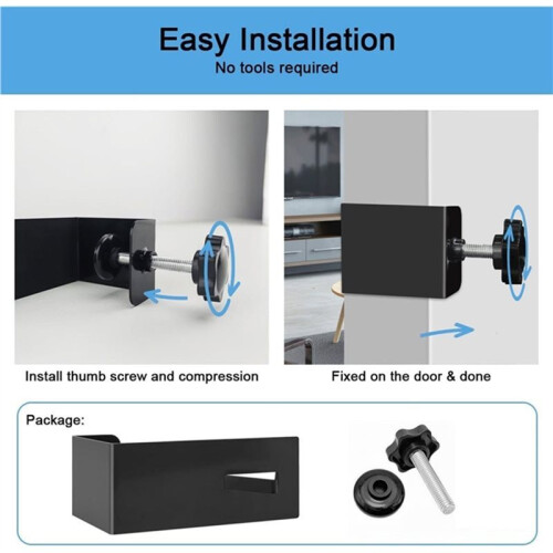Lock Box Door Mount Bracket, Adjustable Door Hooks for Security Lock Box Keys Emergency Access, Fits Different Door 2