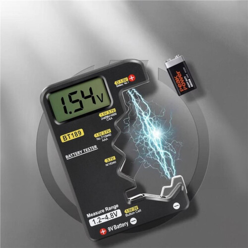 BT189 Digital Battery Tester LCD Display AA/AAA/9V/1.5V Button Cell Battery Capacity Check Detector 2