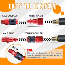 32 PCS 1/4" Air Coupler and Plug Kit,1/4 Inch Light-Weight Aluminium Universal Quick Air Hose Fittings Set