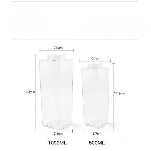 (1000ML) Square Milk Cup 500ML1000ML Plastic 2