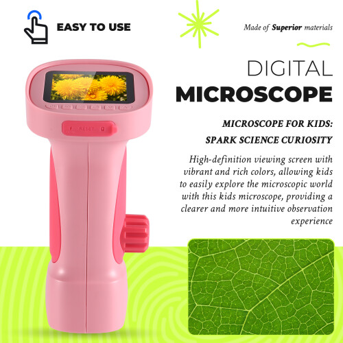Digital Microscope for Kids  Microscope Camera with 2.4" IPS Screen 1000x Zoom Portable Children Microscope 1