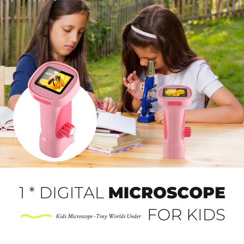 Digital Microscope for Kids  Microscope Camera with 2.4" IPS Screen 1000x Zoom Portable Children Microscope 2